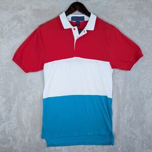 Vtg Jon Weston Youth Boy XL Rugby Polo Shirt Rocket Pop Color Block *minor flaw*